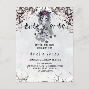 Carte Postale Fille gothique Cute Bridal Shower 