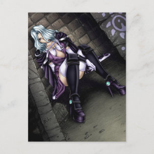 Carte Postale Fille guerrière Anime