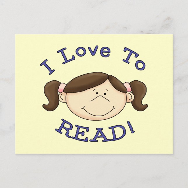 Carte Postale Fille I Love to Read Tshirts and Gifts (Devant)