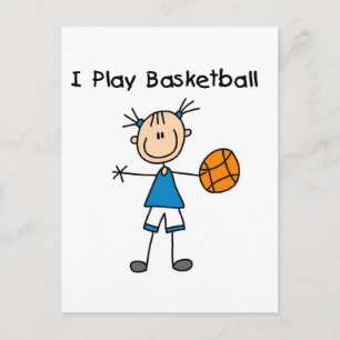 Carte Postale Fille Je Joue au Basket Tshirts et Cadeaux