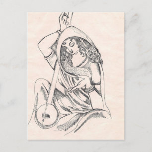 Carte Postale Fille jouant du sitar