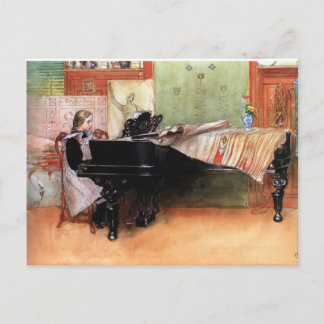 Carte Postale Fille Jouant Piano