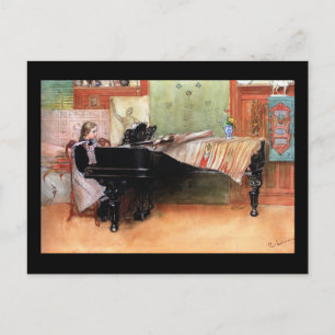 Carte Postale Fille Jouant Piano