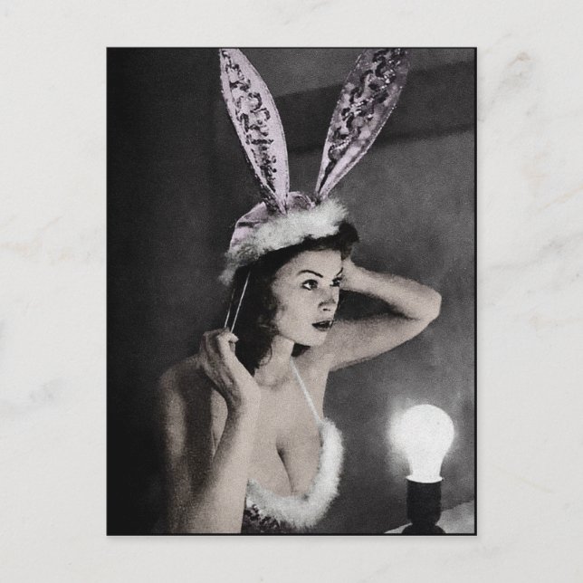 Carte postale fille lapin mignonne (Devant)