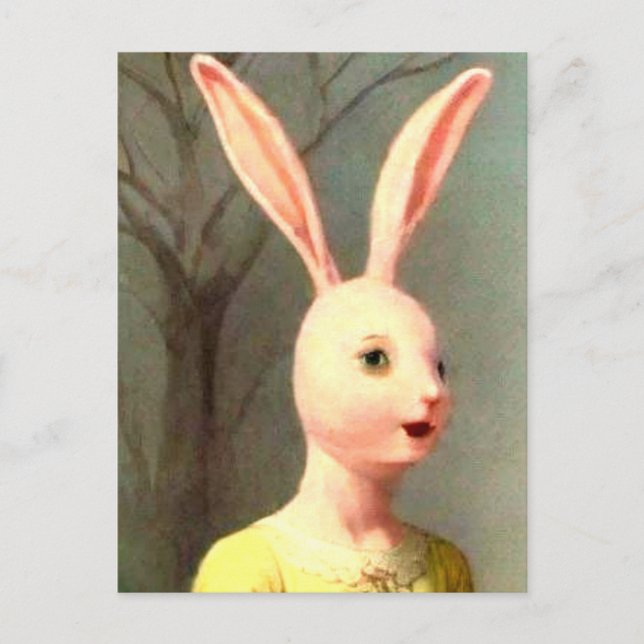 Carte Postale Fille lapin mystérieuse (Devant)