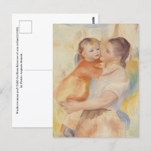 Carte Postale Fille laveuse et enfant (1886) Pierre-Auguste Reno