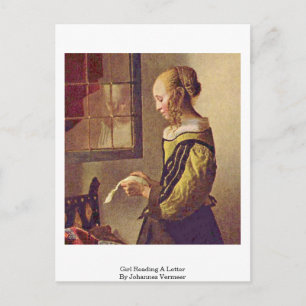 Carte Postale Fille Lisant Une Lettre De Johannes Vermeer