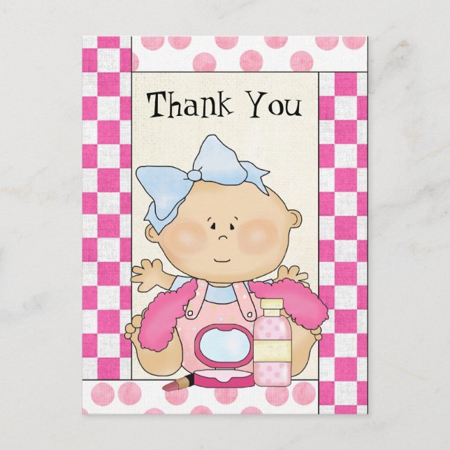 Carte postale fille Merci baby shower (Devant)