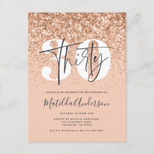 Carte Postale Fille moderne parties scintillant rose typographie