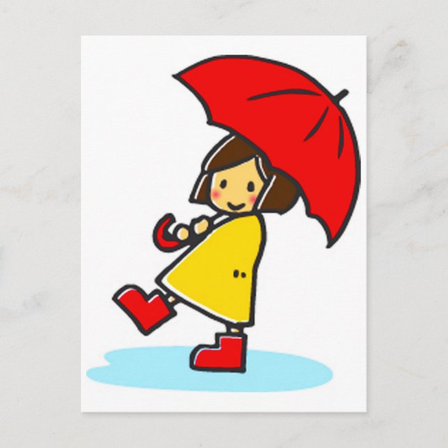Carte postale Fille Parapluie (Devant)