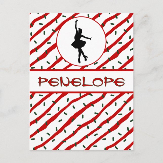 Carte Postale Fille Patinage sur glace Sprinkel Personnalisé (Devant)