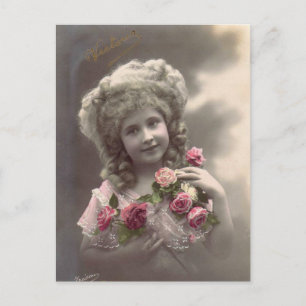 Carte Postale fille photo vintage