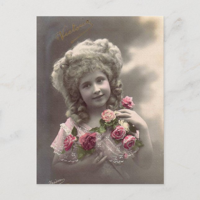 Carte Postale fille photo vintage (Devant)
