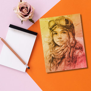Carte Postale Fille Pilote Féminine Aviatrice Aviation Amusant A