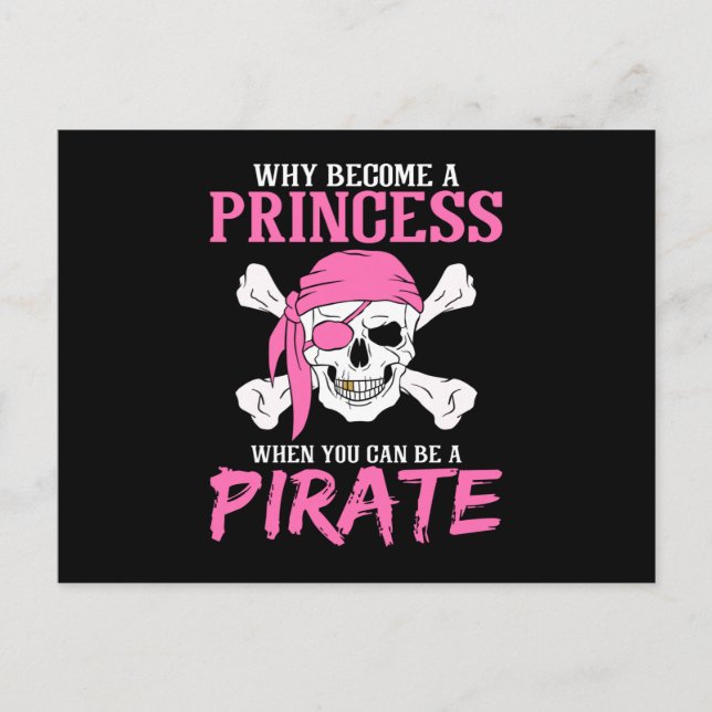 Carte Postale Fille Pirate Cadeau de Pirate Fille (Devant)
