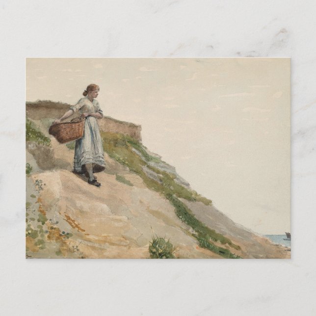 Carte Postale Fille portant un panier | Winslow Homer (Devant)