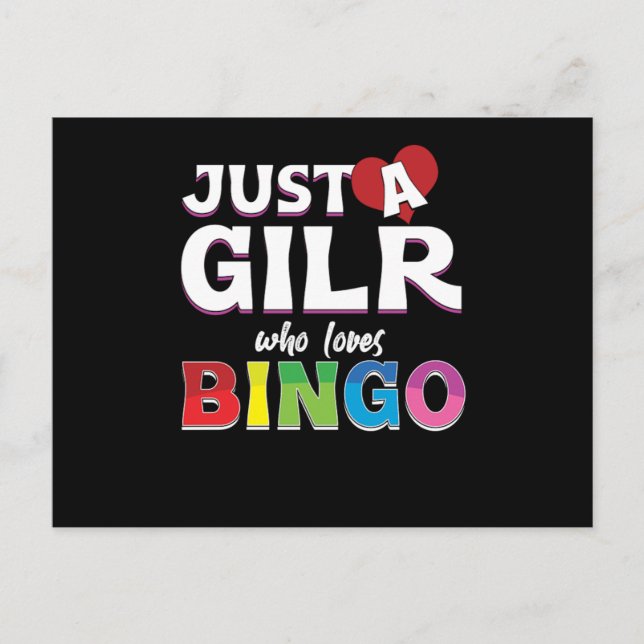 Carte Postale Fille Qui Aime Bingo Joueur Lucky Jeu Jeu Don (Devant)
