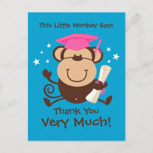 Carte Postale Fille singe Diplômé sur mesure