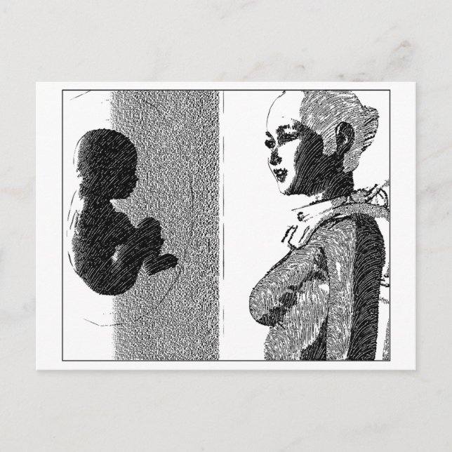 Carte Postale fille spatiale et bébé (Devant)