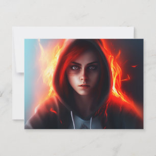 Carte postale fille super-heros