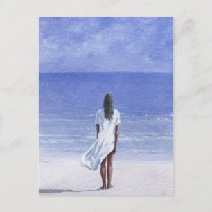 Carte Postale Fille sur la plage 1995