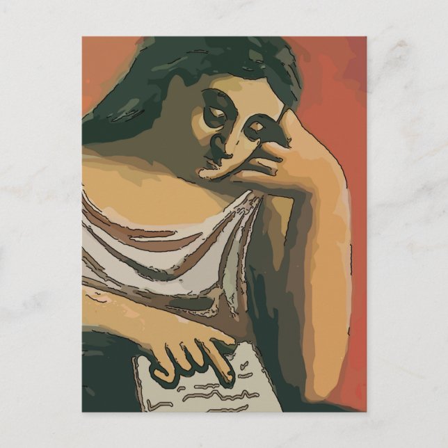 Carte Postale Fille sur tablette Abstrait 2 (Devant)