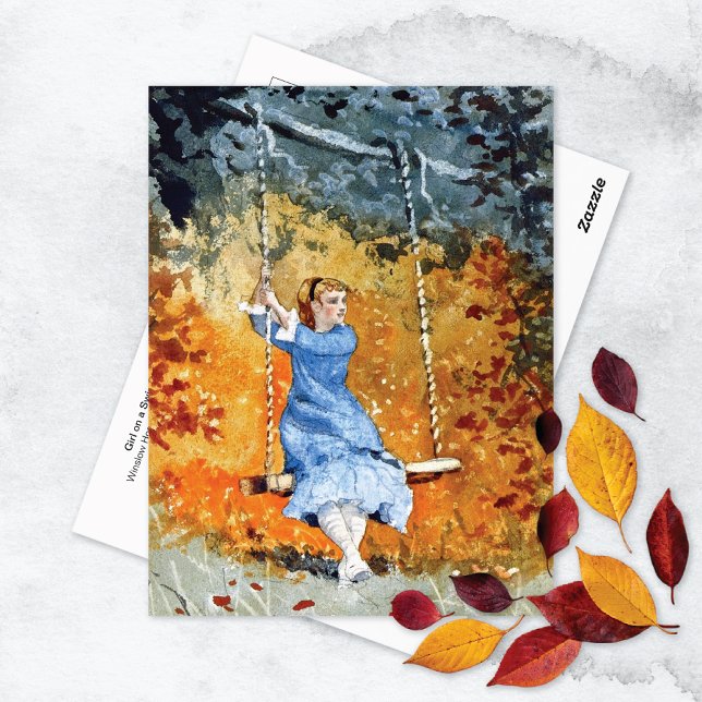 Carte Postale Fille sur une balançoire Winslow Homer (Créateur téléchargé)