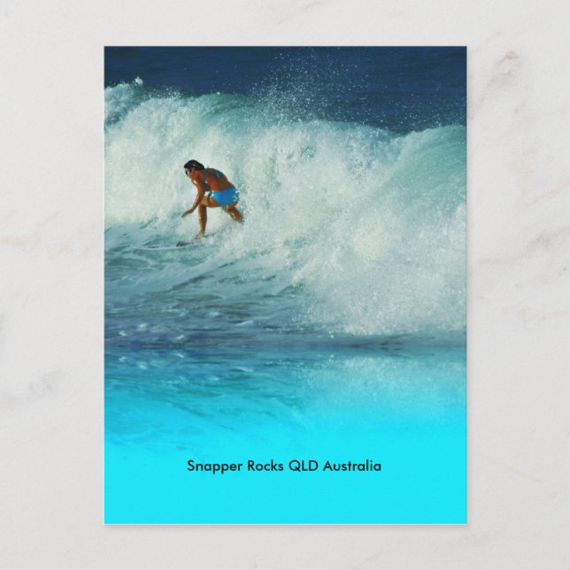 Carte postale Fille surfeuse Snapper Rocks QLD Aus (Devant)
