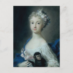 Carte Postale Fille tenant un singe
