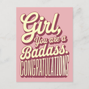 Carte Postale Fille tu es une dure à cuire Vintage Rétro Diplômé