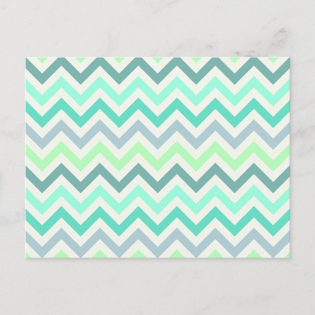 Carte Postale Fille Turquoise Monnaie Vert Chevron Aztec Pastel  (Devant)