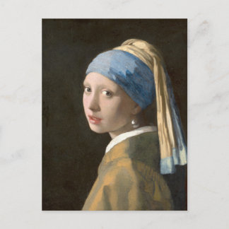 Carte Postale Fille VERMEER avec une oreille perle