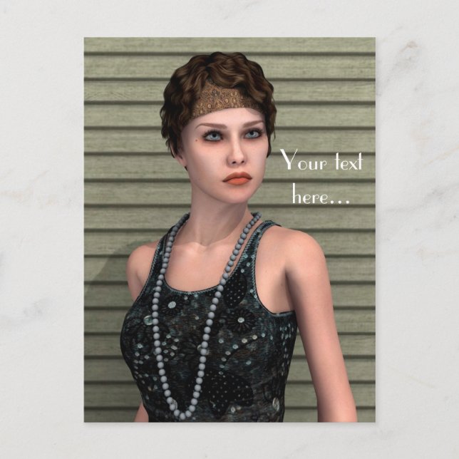 Carte Postale Fille Vintage (Devant)