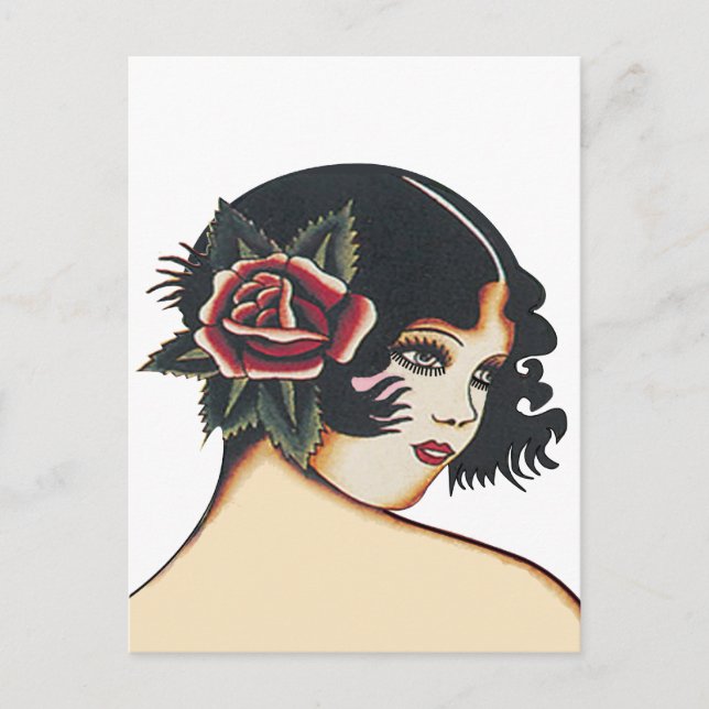 Carte Postale Fille vintage (Devant)