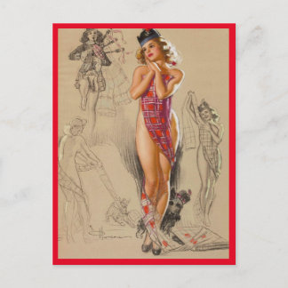 Carte postale fille vintage