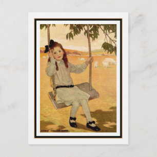 Carte Postale Fille vintage en swing par Jessie Willcox Smith