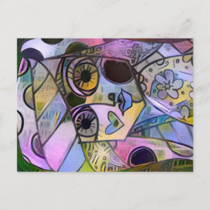 Carte postale fille violette 2