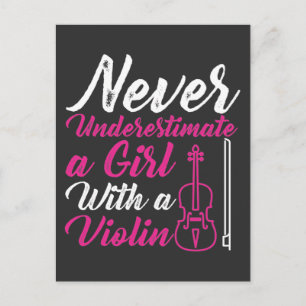 Carte Postale Fille violon Musique Lover Orchestre Fille