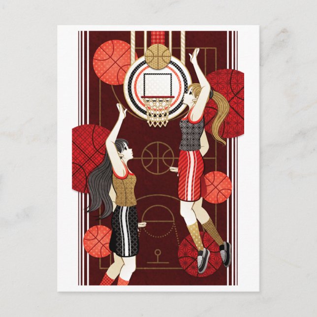 Carte Postale Filles de basket-ball(remake) (Devant)