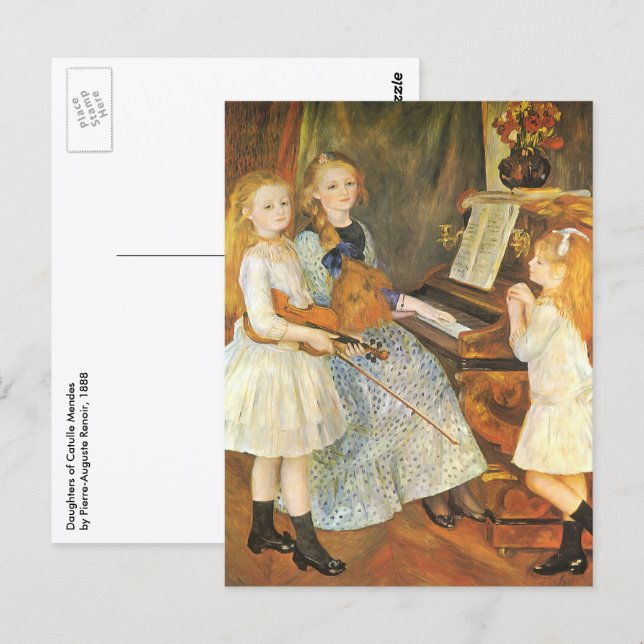 Carte Postale Filles de Catulle Mendes par Pierre Renoir (Devant / Derrière)
