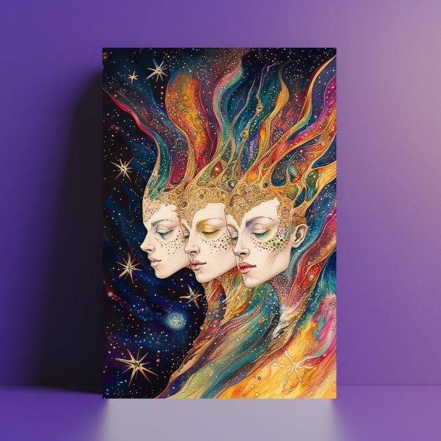 Carte Postale Filles de l'espace extragalactique êtres de lumièr (Créateur téléchargé)