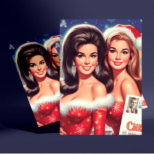 Carte Postale Filles de Noël vintage