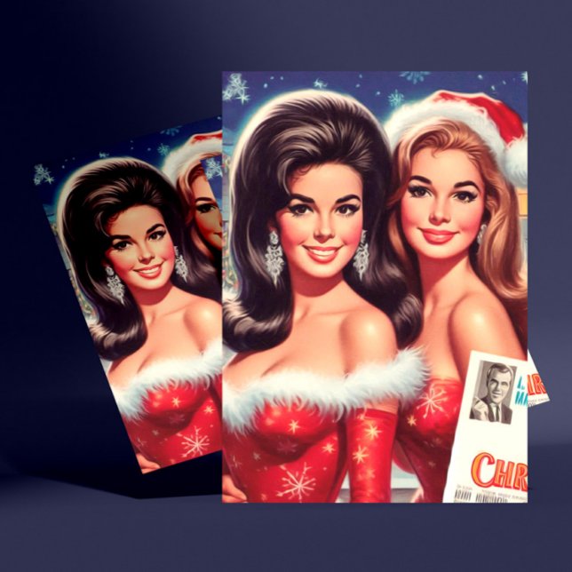 Carte Postale Filles de Noël vintage (Créateur téléchargé)