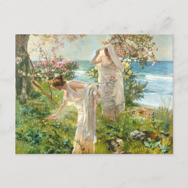 Carte Postale Filles grecques sur le rivage Joaquin Sorolla Y Ba (Devant)