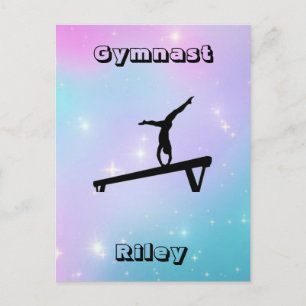 Carte Postale Filles Gymnastique Poutre D'équilibre
