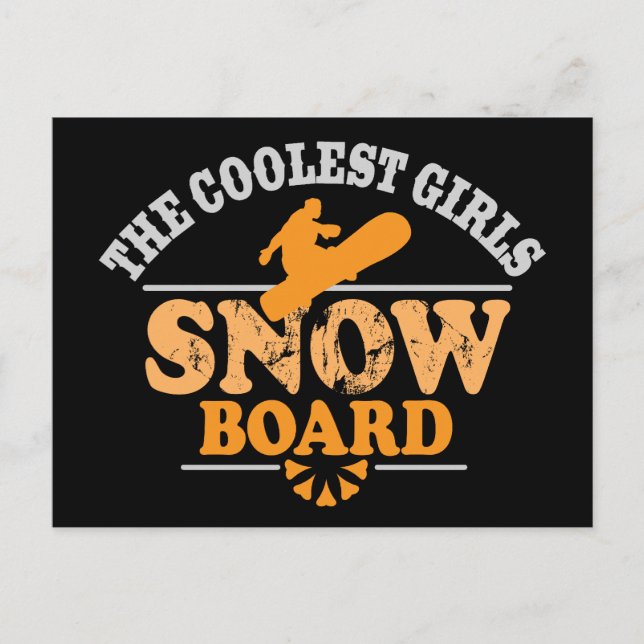 Carte Postale Filles les plus froides Snowboard (Devant)