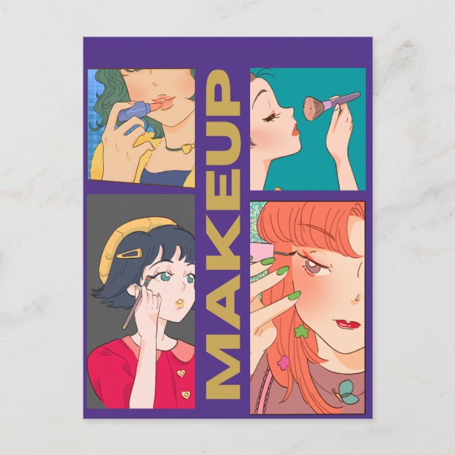 CARTE POSTALE FILLES MAKEUP (Devant)