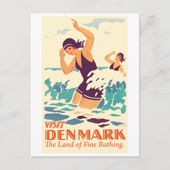Carte Postale Filles nageuses au Danemark (Devant)
