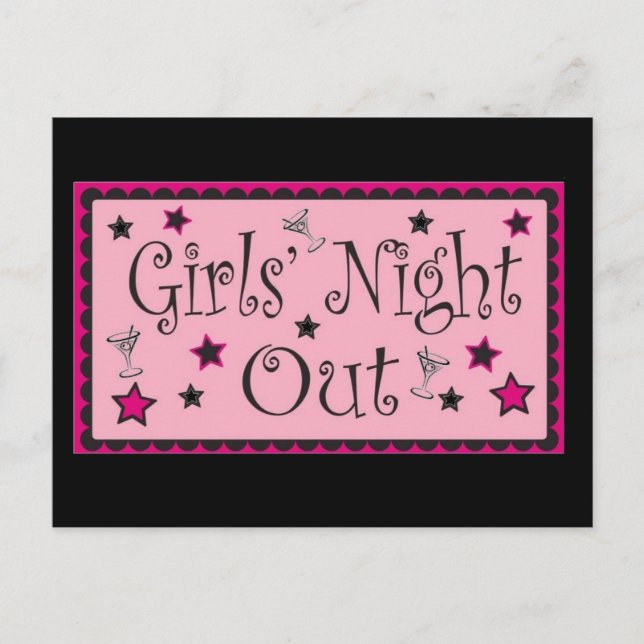 Carte Postale Filles Nuit Sortie :  (Devant)