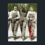 Carte Postale Filles Vintage - Art amusant et féministe<br><div class="desc">Filles Vintage - Art amusant et féministe - Des femmes qui sont amies et travaillent ensemble</div>